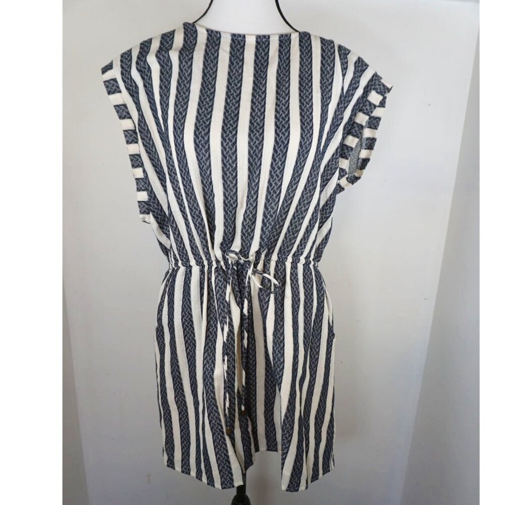 Universal Thread Women’s Striped Romper with Flutter Sleeves - Size XL